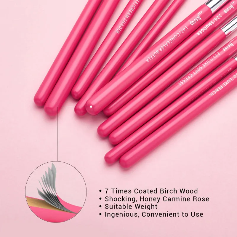 15-Piece Professional Makeup Brush Set with Synthetic and Natural Hair