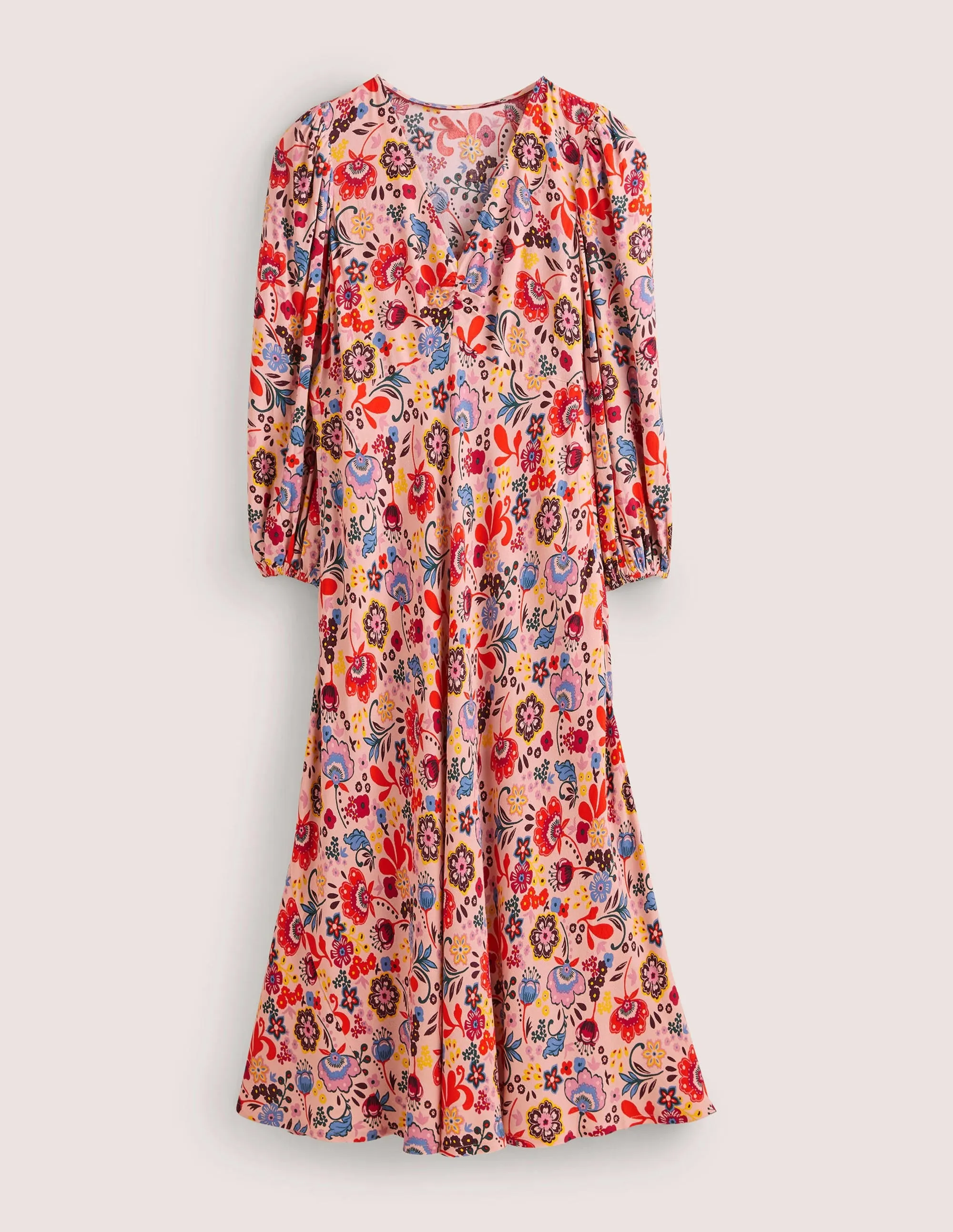 Empire Midi Tea Dress-Milkshake, Pretty Paradise