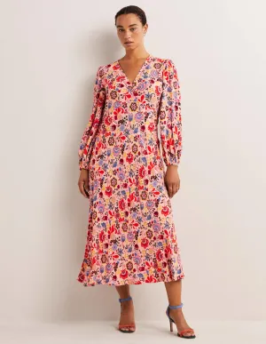 Empire Midi Tea Dress-Milkshake, Pretty Paradise