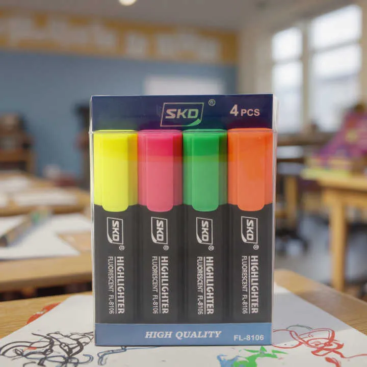 German Flat Tip Clip Highlighter Pen-مجموعة أقلام تمييز ذات