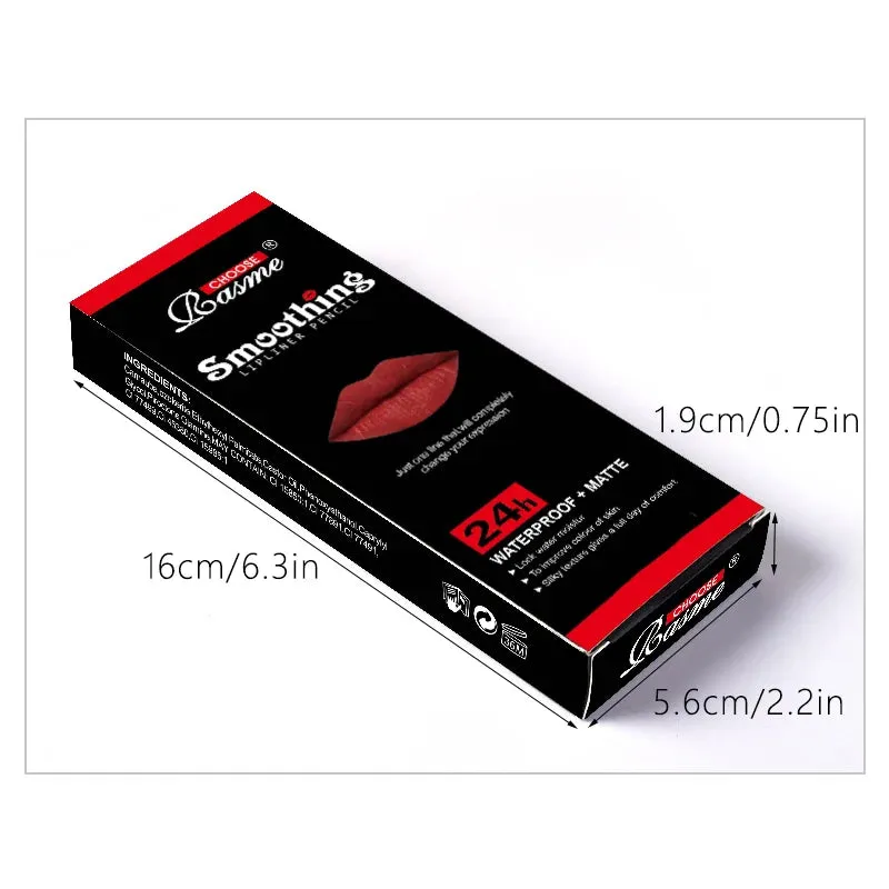 Long-Lasting Lip Liner Pencils , 12 pcs