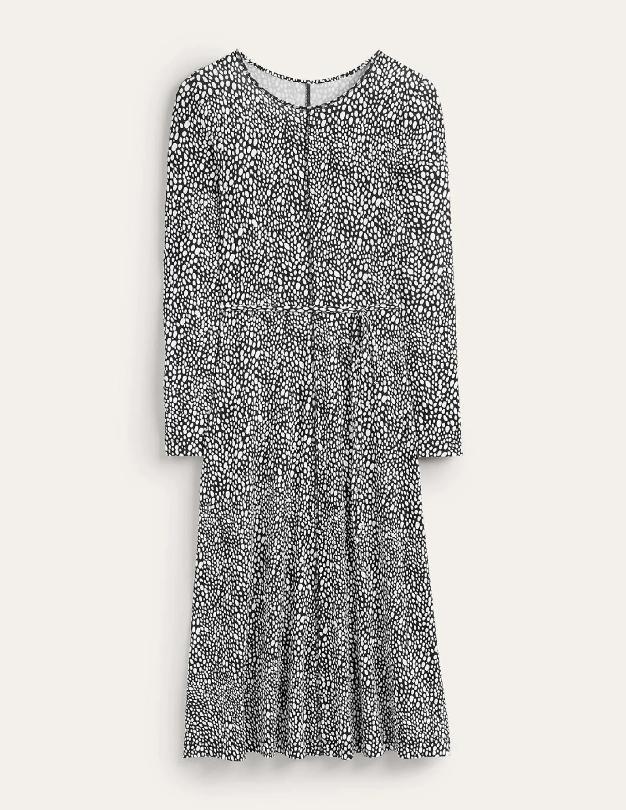 Lucy Jersey Midi Dress-Black, Animal Spot