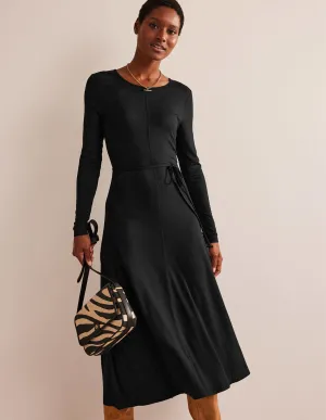 Lucy Jersey Midi Dress-Black