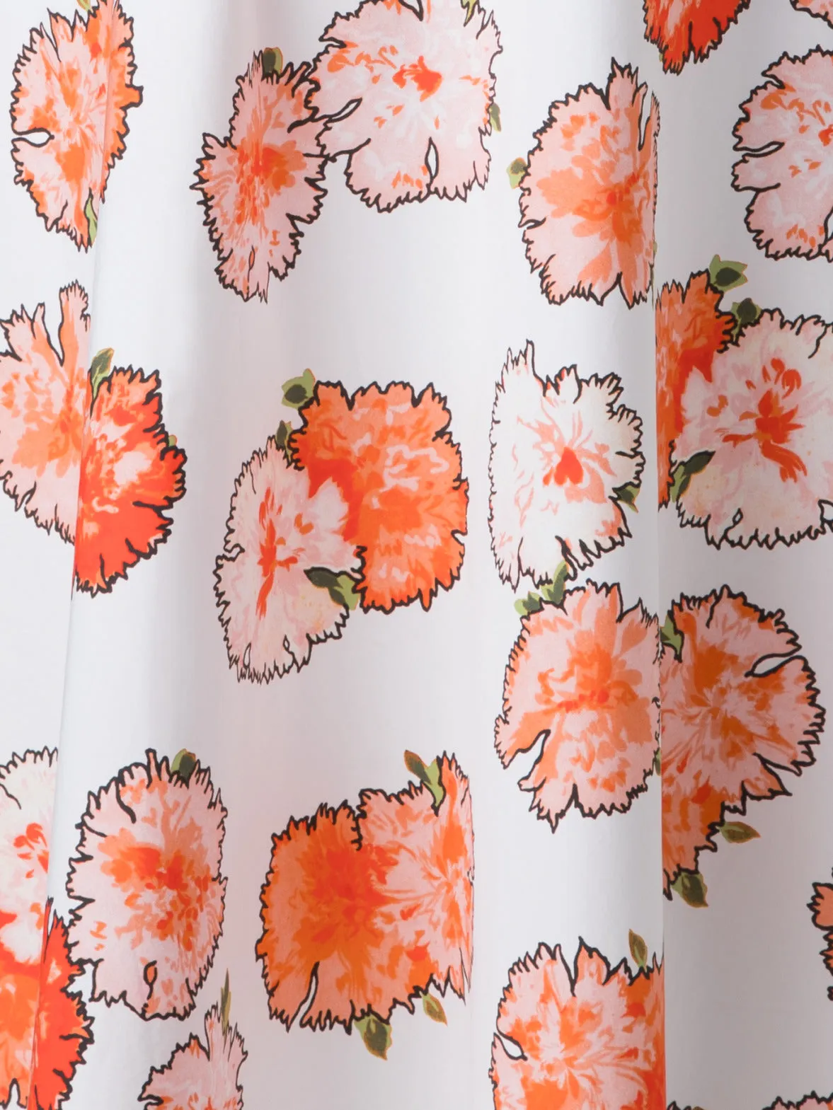 Midi Shirt Dress with Floral Carnation Print