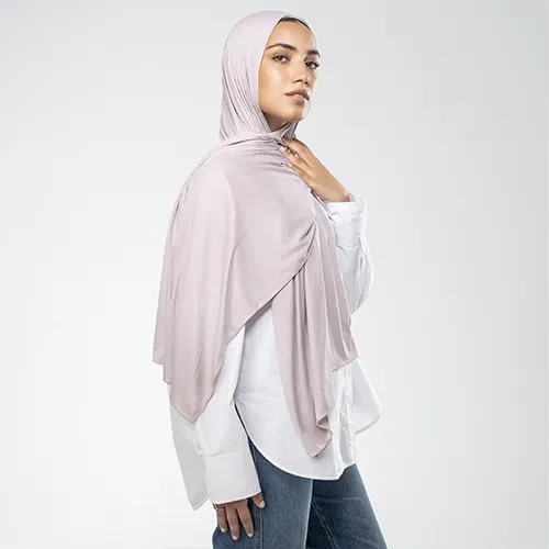 SK1241 - Lavender Blush  Stripe Kuwaiti Scarf