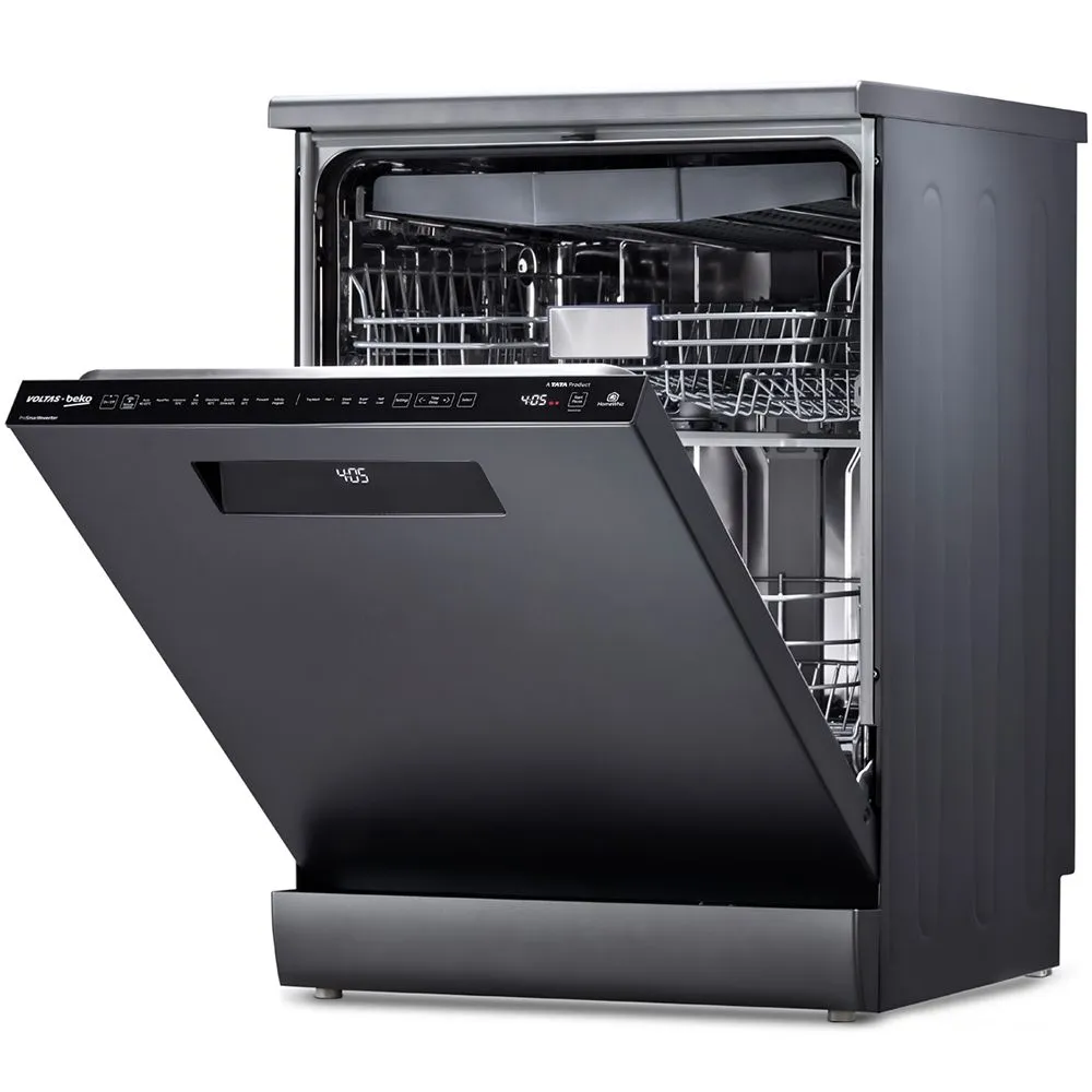 Voltas Beko DF15A 15 Place Setting Dishwasher (Anthracite) | CornerIntense | Wi-Fi Smart Control | ProSmart Inverter Motor | Made in Turkey