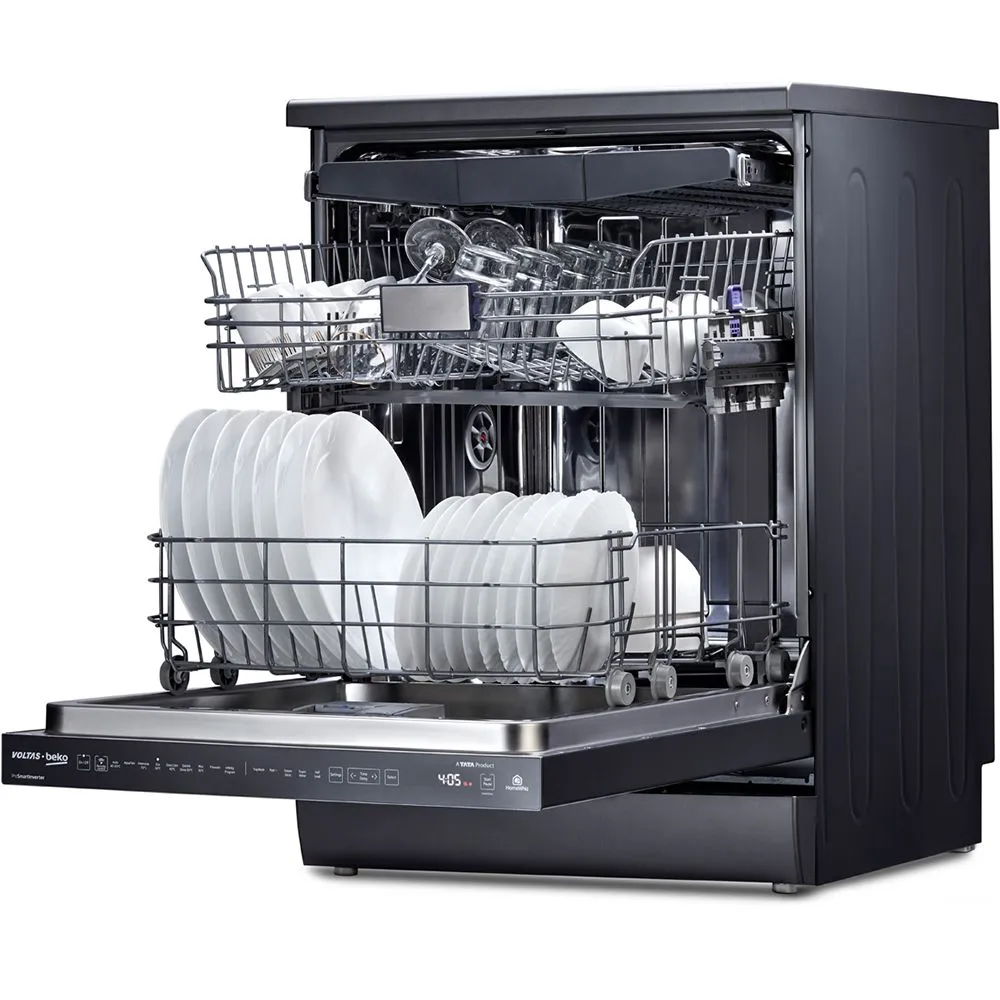 Voltas Beko DF15A 15 Place Setting Dishwasher (Anthracite) | CornerIntense | Wi-Fi Smart Control | ProSmart Inverter Motor | Made in Turkey