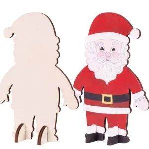 Wooden Standing Santa Pack of 10